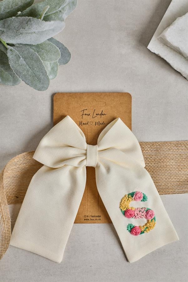 S Embroidered Bow Tie