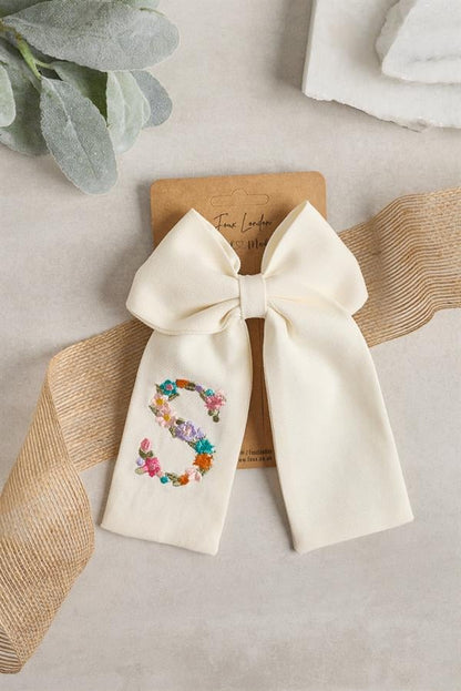 Letter Hand Embroidered Bow Tie