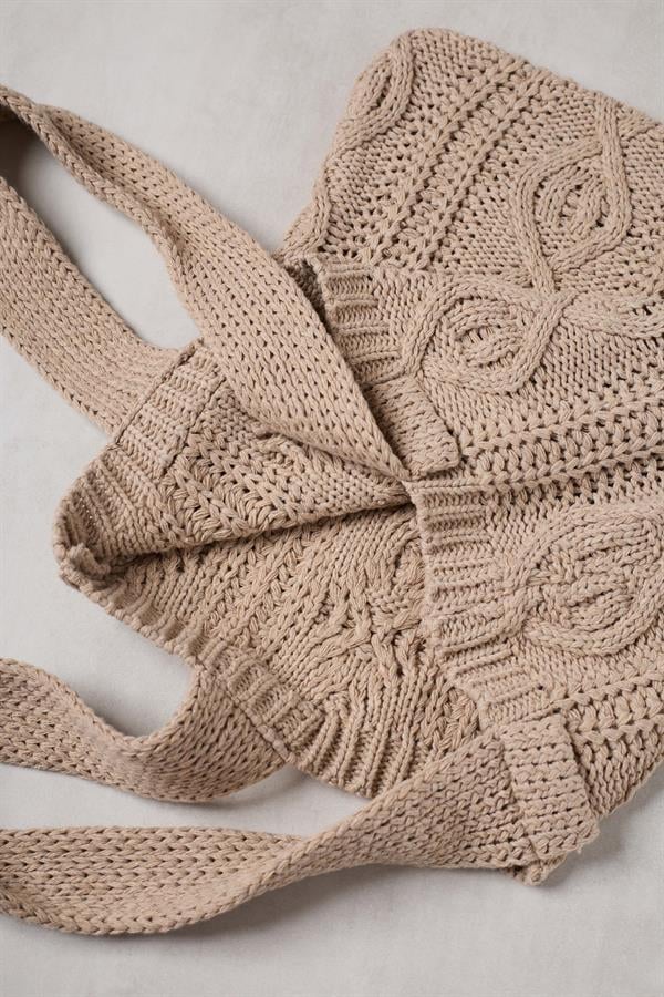 Braid Brown Knitted Bag