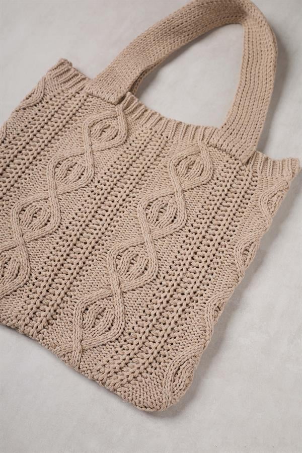 Braid Brown Knitted Bag