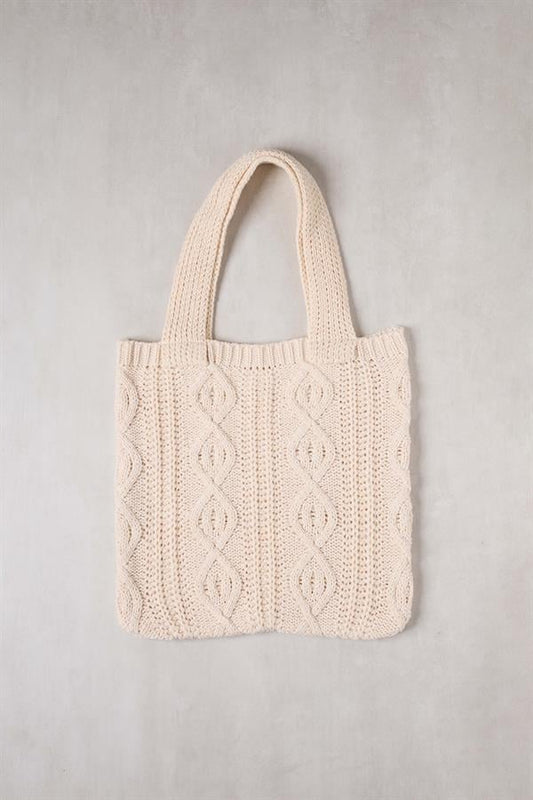 Braid Cream Knitted Tote Bag