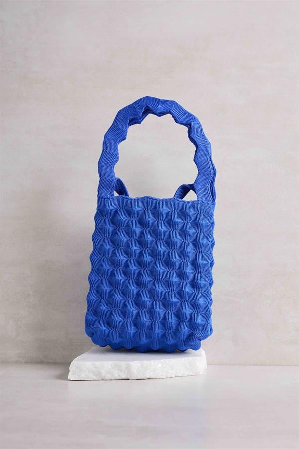 Saks Blue Bubble Knitted Bag