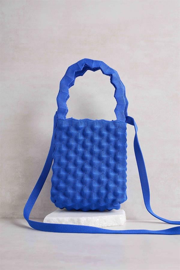 Saks Blue Bubble Knitted Bag