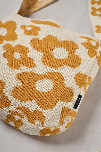 Yellow Daisy Knitted Tote Bag