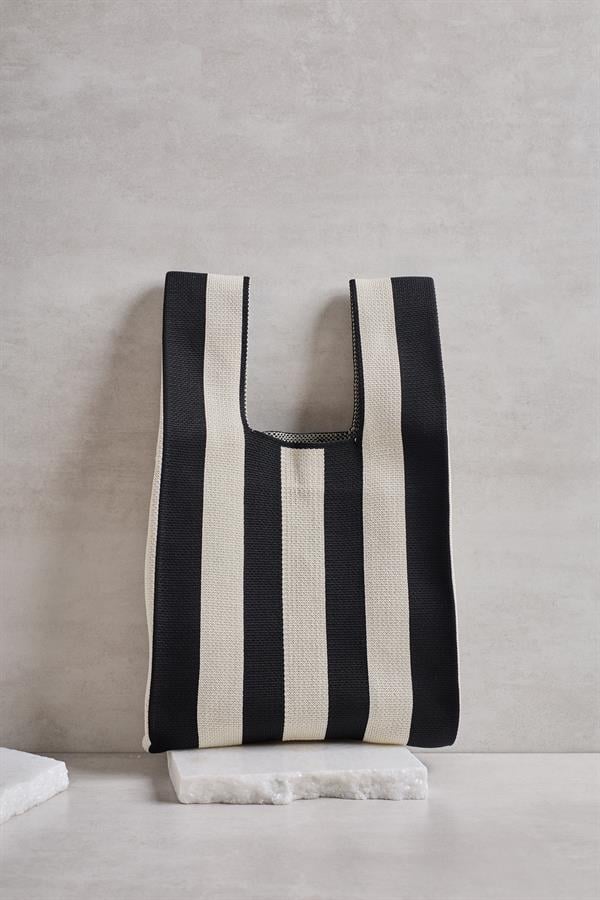 Black and White Striped Tote Bag