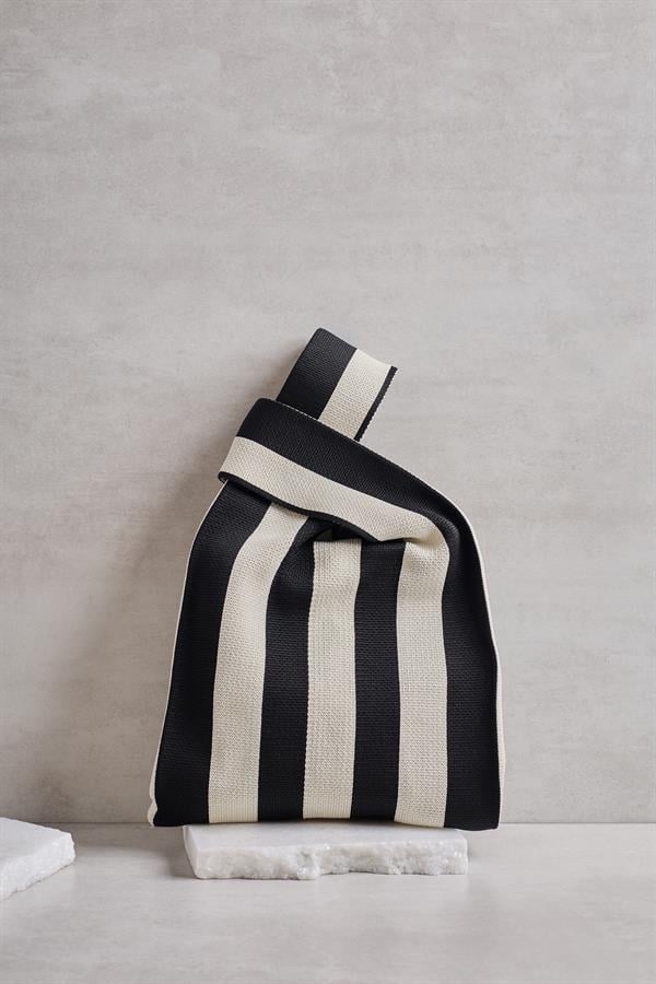 Black and White Striped Tote Bag