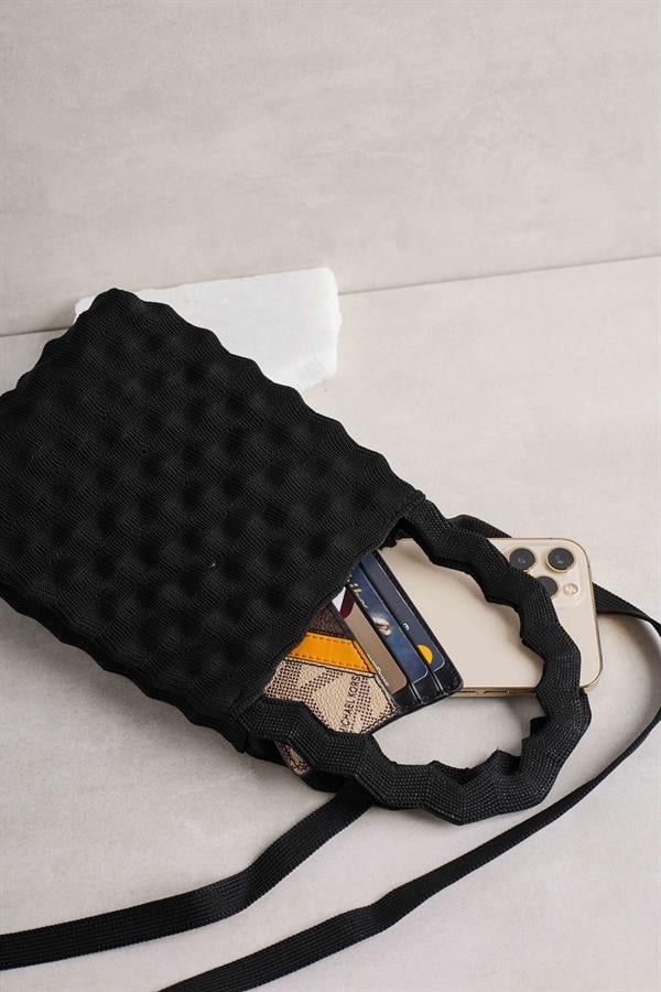 Black Bubble Knitted Bag