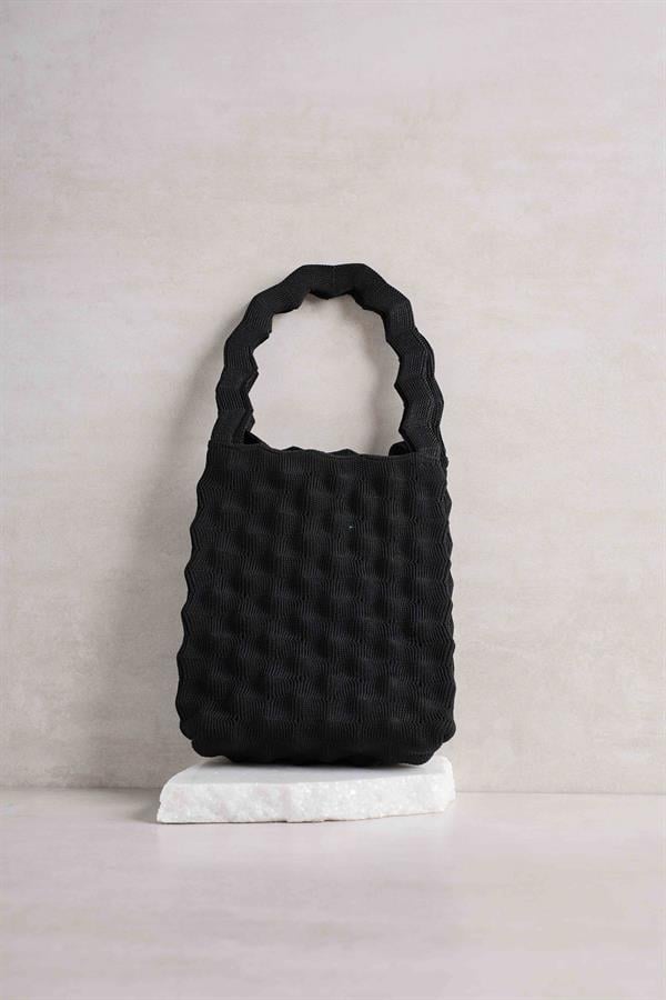 Black Bubble Knitted Bag