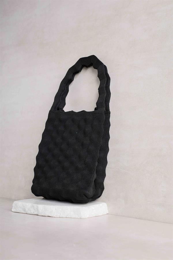 Black Bubble Knitted Bag