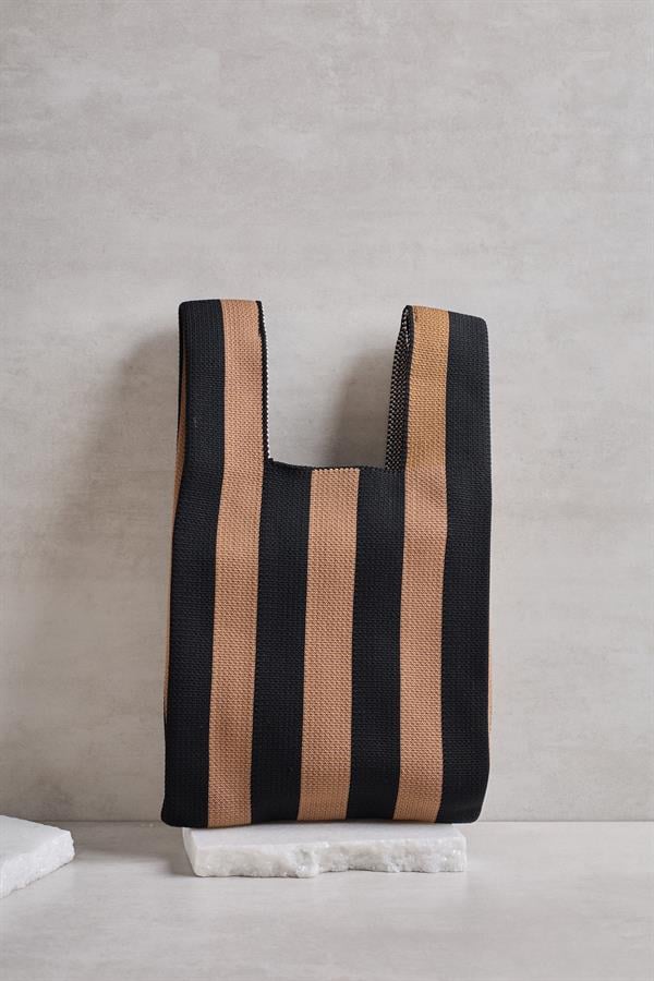 Black and Brown Striped Bag