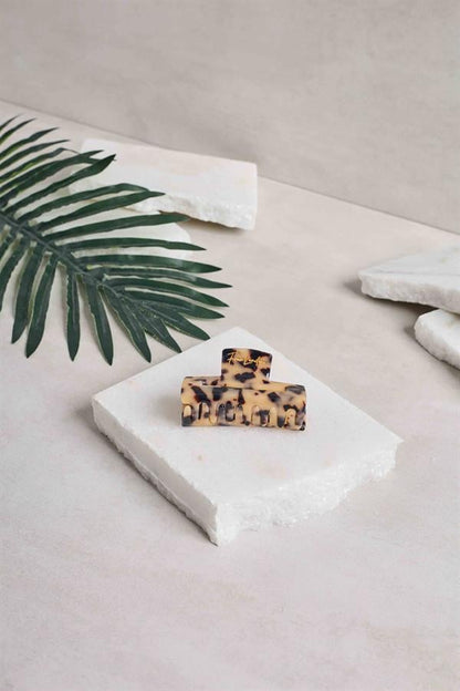 Std Rectangular Leopard Acetate Claw