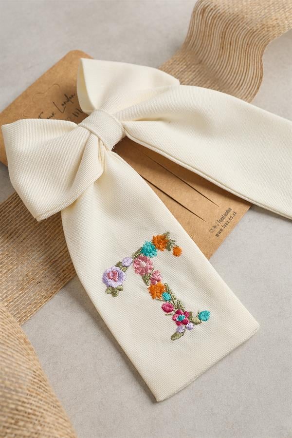 T Embroidered Bow Tie