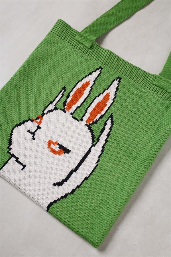 Rabbit Knitted Tote Bag