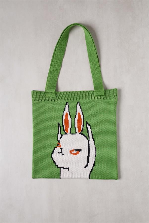 Rabbit Knitted Tote Bag