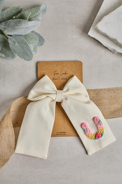 Initial Embroidered Bow Ties