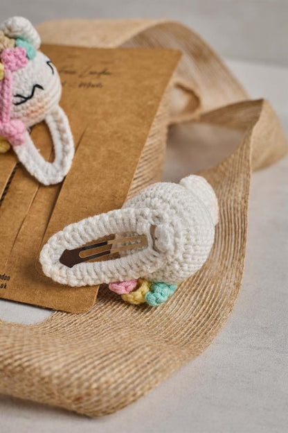Unicorn 3D Crochet Clips