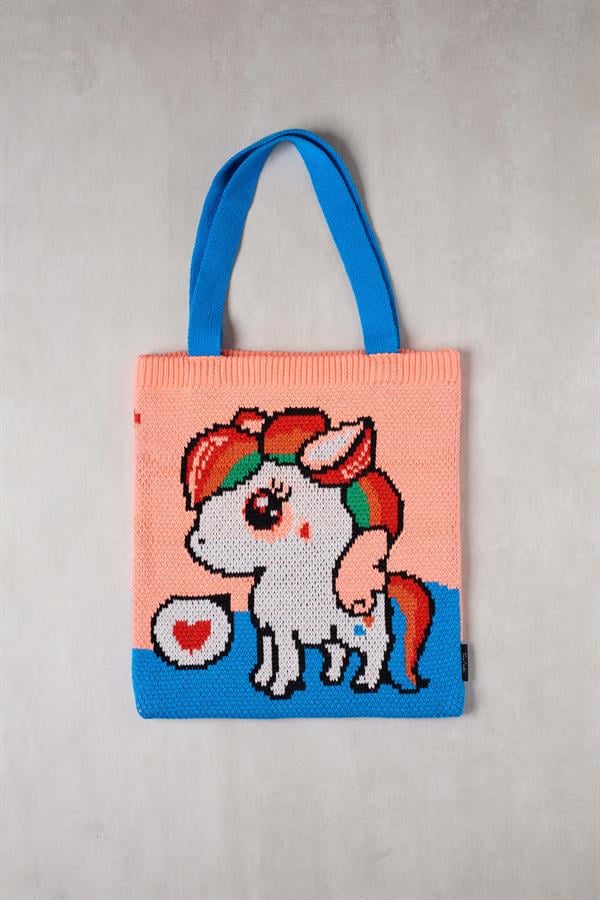 Unicorn Knitted Tote Bag