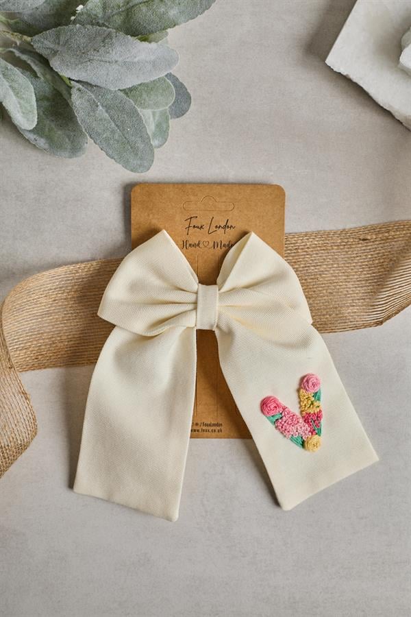 Initial Embroidered Bow Ties