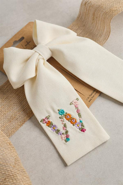 W Embroidered Bow Tie
