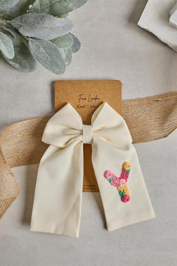 Y Embroidered Bow Tie