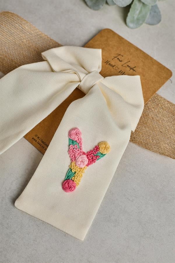 Initial Embroidered Bow Ties