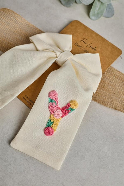 Initial Embroidered Bow Ties