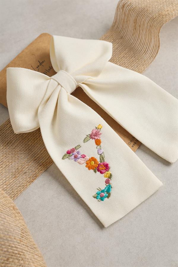 Y Embroidered Bow Tie