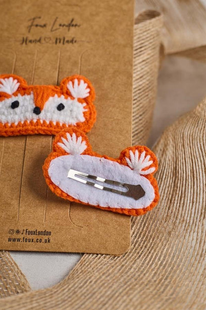 Flat Fox Crochet Clips