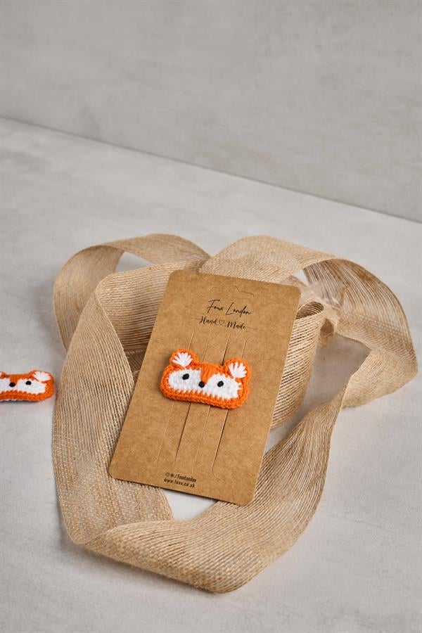 Flat Fox Crochet Clips