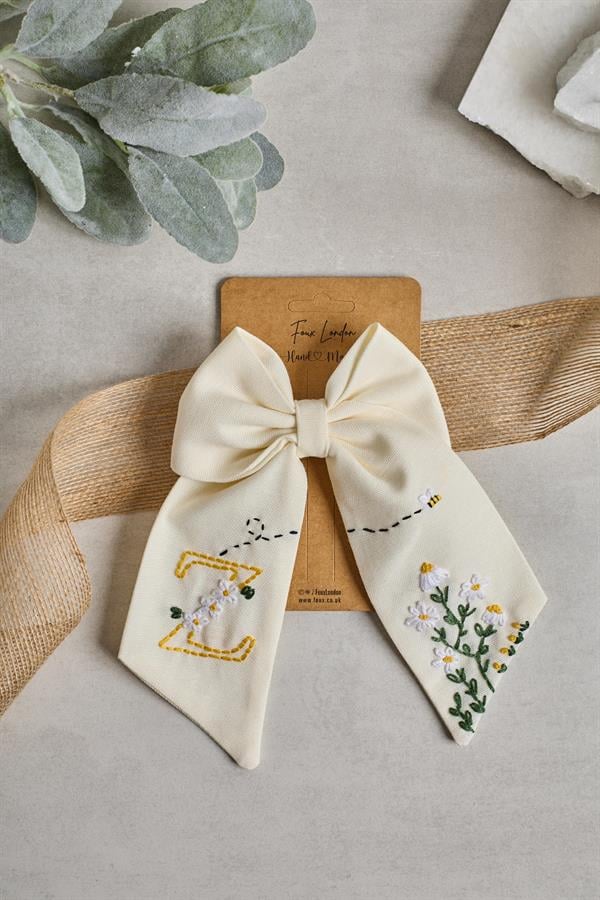 Z Embroidered Bee Bow Tie