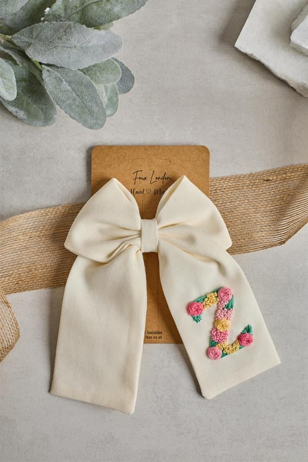 Initial Embroidered Bow Ties