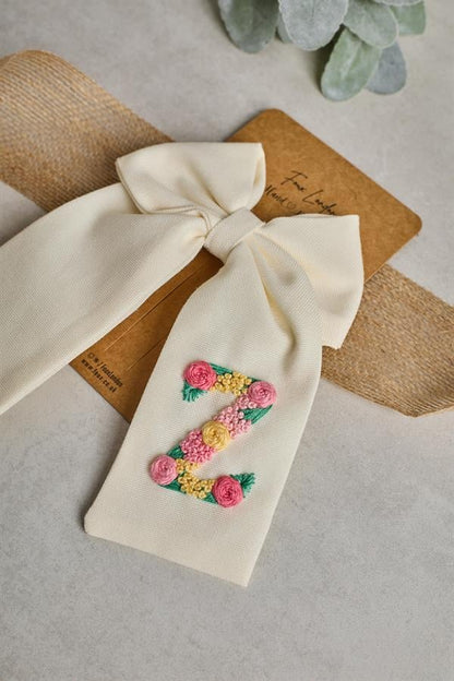 Initial Embroidered Bow Ties