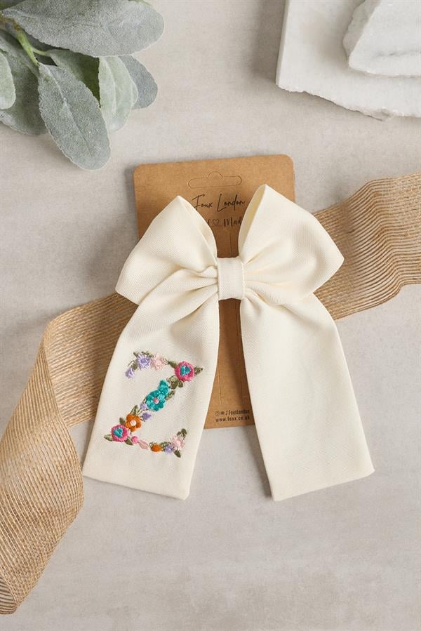 Letter Hand Embroidered Bow Tie