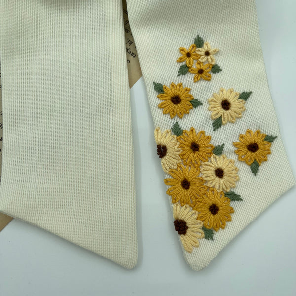 White Sunflower Embroidered L